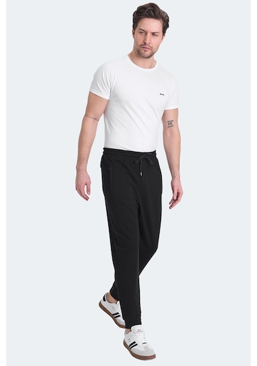 Slazenger Oluften I Erkek Cepli Siyah Eşofman Altı Siyah