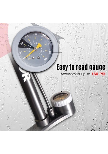 Padalink Bisiklet Pompası Dikey Tip 160 Psı, Hızlı Ve Güvenli Lastik Şişirme, Büyük Manometre, Schrader-presta-dunlop Uyumlu, Çelik Malzeme