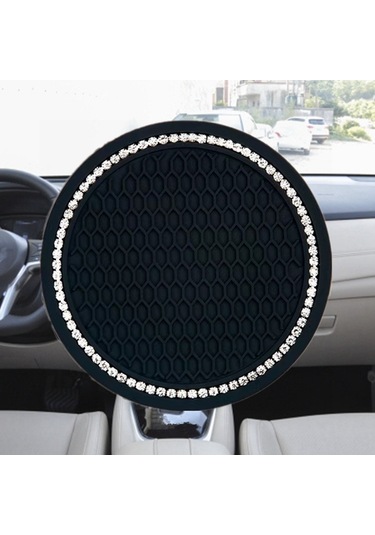 Ranyeek Siyah Silikon Bardak Altlığı, Kaymaz Önleyici, Isı Yalıtımı, Araç İçin Kullanım Kolay, Dayanıklı, Yeniden Kullanılabilir