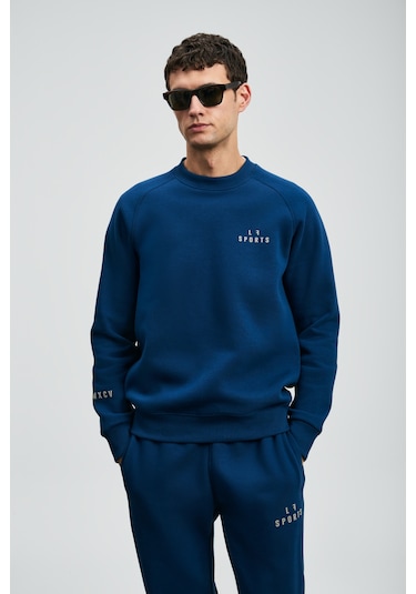 Lufian Sıgma Erkek Sweatshirt Saks Saks 112030186100240 Saks Mavi
