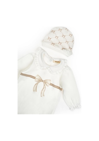 Bebek Tulum Şapka %100 Organik Pamuk , Bebek - Yenidoğan- Csy8149 Taş