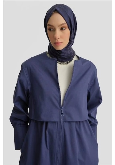 Armine Balon Etekli Pardesü 25y8205 Puslu Mor Mavi