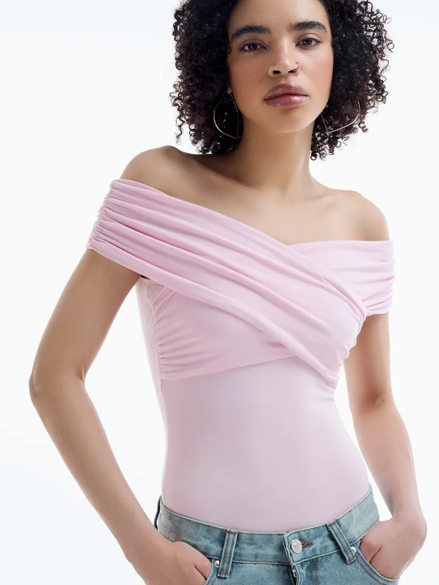 Tvoe Zarif Bir Gece Body Bluz Kuşaklı 436063458 Pembe