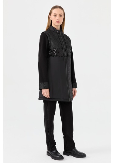 Önü Payet Kombinli 3'lü Takım Siyah Siyah