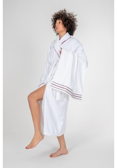 Cotton Box Classic Bornoz Seti Helya Beyaz Unisex M/l Beyaz