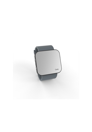 Cool Watch Saat - Siyah Led Kasa - Gri Kayış Unisex Pembe
