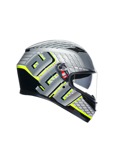 Agv K3 Mplk Fortify Grey Blk Yellow Fluo Motosiklet Kapalı Kaskı