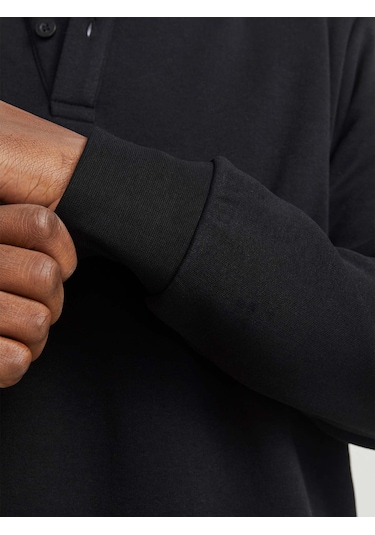 Jack & Jones Bradley Erkek Siyah Polo Sweatshirt 12278586-b Siyah