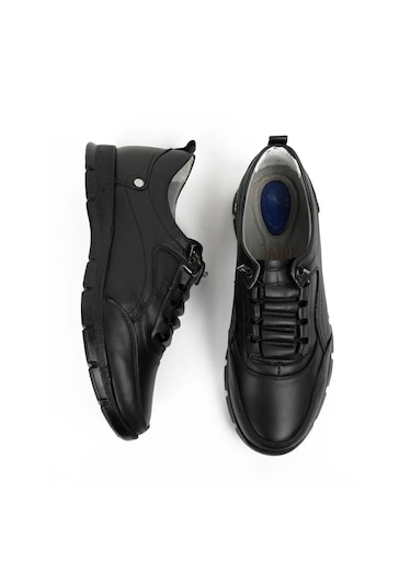 Black Vein Erkek Hakiki Deri Ortopedik Günlük Spor Ayakkabı Bva 3