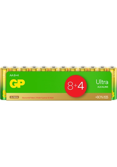 GP Ultra LR6 AA Pil 12'li + LR03 AAA Kalem Pil 12'li