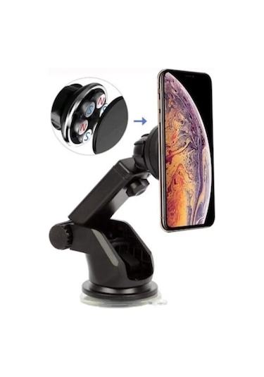Telefon Tutacağı 360 Uzayan Vantuzlu Güçlü Mıknatıslı Araba Telefon Tutucu Araç İçi Tutacak Üniversal 1 Adet