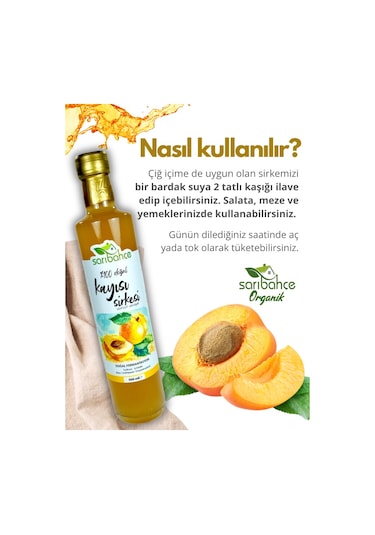 Kayısı Sirkesi 500 Ml 2'li Paket - Organik Doğal Fermantasyon
