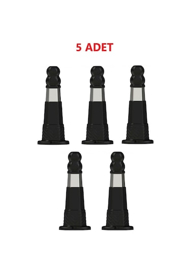 5 Adet Siyah Otopark Düzenleyeci Altıgen Delinatör Siyah Renk 14060 Zeplin