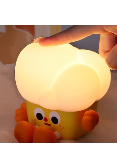 Cbtx Patlamış Mısır Şekli Silikon + Abs Dokunmatik Gece Lambası Başucu Lambası Yatak Odası Dekorasyon Led Işık