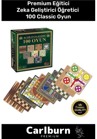 Premium Eğitici Zeka Geliştirici Öğretici Eğlence Aile Etkinlik Arkadaş 100 Classic Oyun