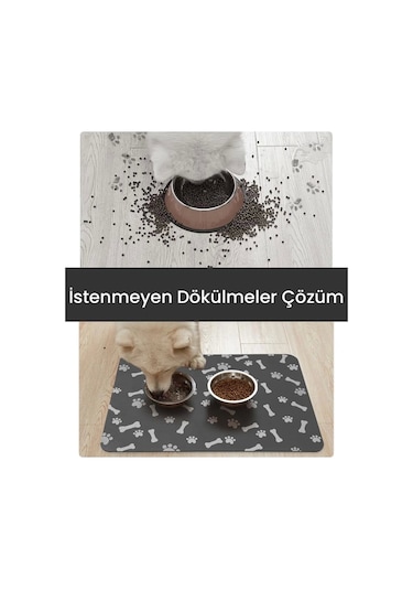Matgo Pati Evcil Hayvan Besleme Matı Pati ve Kemikli Mama Paspası 60 x 40 CM