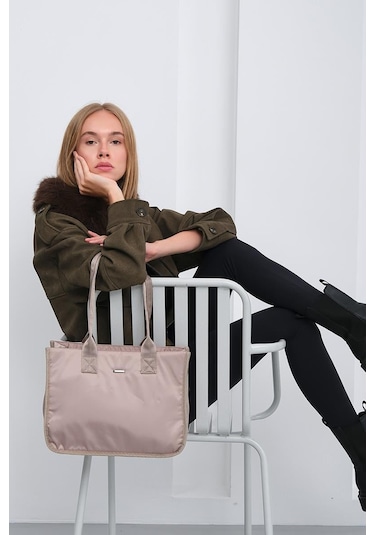 Lora Omuz Çantası Vizon Vizon