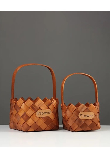 Simalend Örgü Sepetim Seti 430137467 Kahverengi