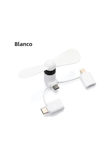 3'ü 1 Arada Mini Elektrikli Cep Telefonu Vantilatörü Beyaz 1 Adet