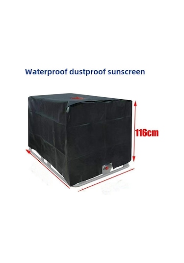 Kangvka 1000l Mavi Ibc Tank Kapak, Dış Mekan Kullanıma Uygun, Su Tankı İçin Su Geçirmez Toz Proof Isı Yalıtımlı Poliester Kapak