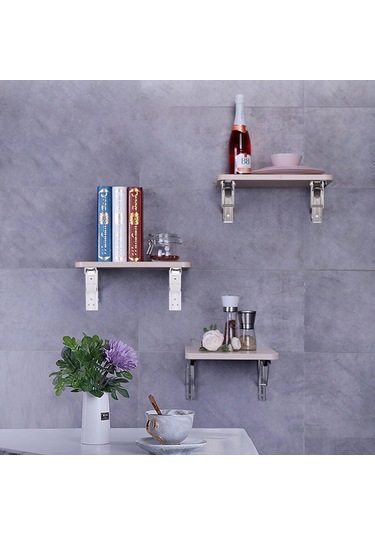 Sones Yemek Masası İçin 16 İnç Duvara Monte Katlanabilir K Şeklinde Depolama Rafı
