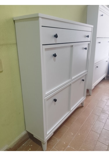 Düşer Kapak Ayakkabılık Beyaz