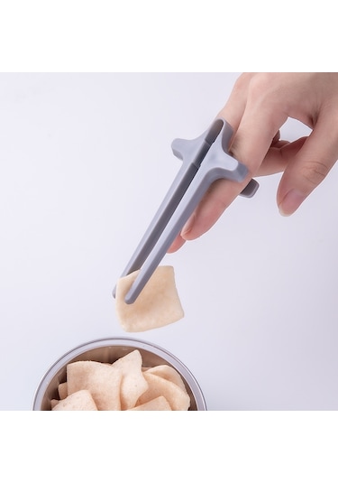 Tembel İnsanlar İçin 2 Adet Parmak Çubukları, Atıştırmalıkları Tutmak İçin Yardımcı Çubuklar, Kirli Olmayan El Çubukları -gri