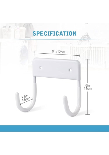 Hombey Metal Duşakabin Ütü Tahtası Askısı - Mat Beyaz 12x11 Cm, Vidalı İçerir Beyaz