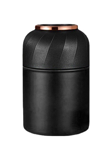 Ruicoo 500ml 304 Çelik Çocuk Termos Bardak, İki Kullanımlı Kapak, Isıtıcı/muhurleyici Siyah Siyah