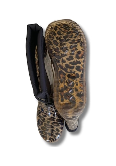 Konçlu Kadın Yağmur Çizmesi 36-40 Leopar Leopar
