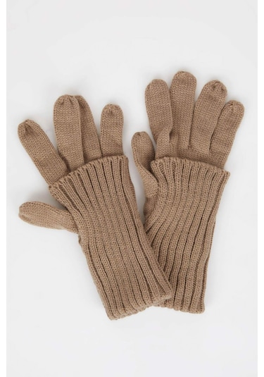 DeFacto Kadın Triko Eldiven C6843AX24WNBN62 Kahve