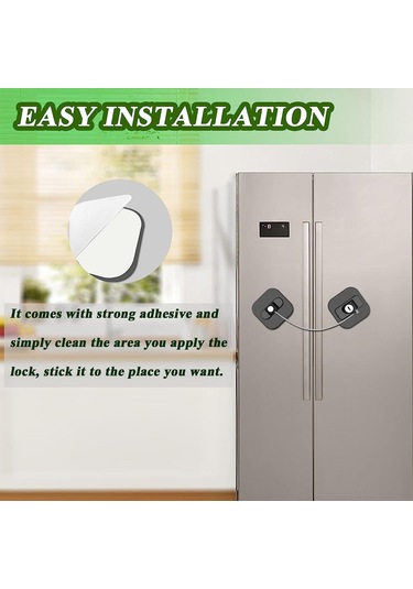 Gajeena Çocuk Güven Kilitleri - Çok Yönlü Esnek Ayar, Çeşitli Mobilyalar İçin, İz Olmayan Yapıştırıcı, Abs+paslanmaz Çelik Malzeme Beyaz