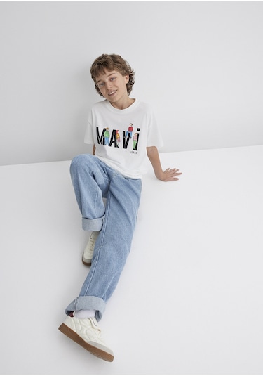 Mavi - Mavi Baskılı Ekru Tişört 6610280-70057 Ekru