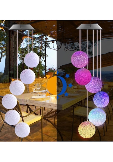 Greentech Güneş Enerjili Renk Geçişli Kristal Top Aydınlatma / GT-SL10