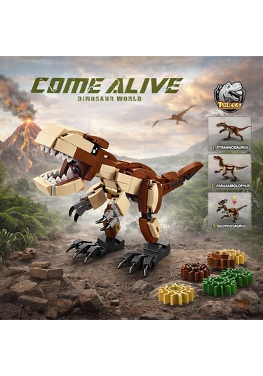Dinosaur Paradise 304 Parça Dinozor Yapı Seti - Macera Dünyası Blokları