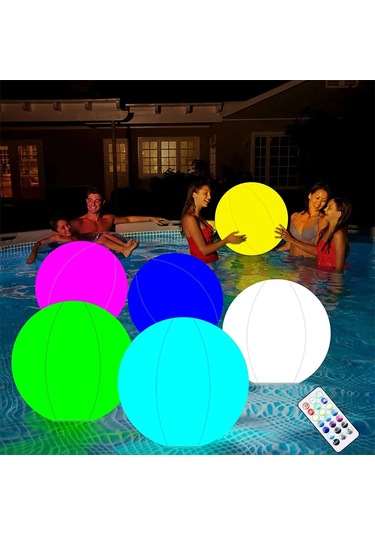 13 Renk Yüzer Havuz Işıkları 40cm Büyük Şişme Havuz Plaj Topu Su Çok Renkli