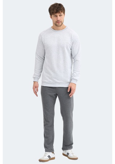 Slazenger Nadav Erkek Taş Gri Sweatshırt Taş Gri