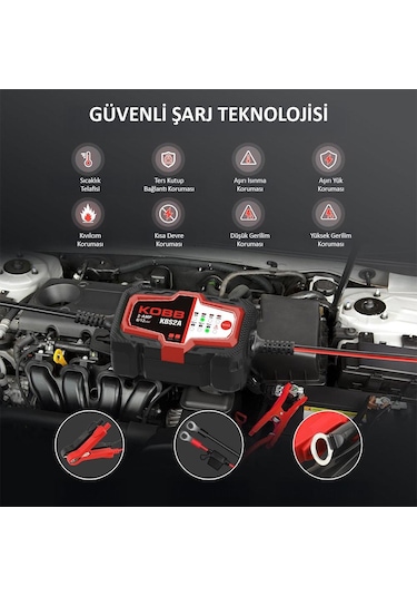 Kobb Kbs2a 6v/12v 60ah Akıllı Akü Şarj Ve Akü Bakım / Desülfatör