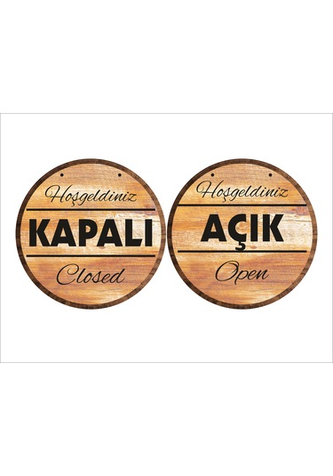 Açık Open / Kapalı Closed Yazısı Pvc Levha 15 Cm