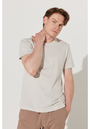 AC&Co / Altınyıldız Classics Erkek Grı Slim Fit Dar Kesim %100 Pamuk Bisiklet Yaka Kısa Kollu Tişört Gri AC&Co / Altınyıldız Classics Erkek Grı Slim Fit Dar Kesim %100 Pamuk Bisiklet Yaka Kısa Kollu Tişört Gri