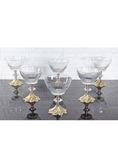 Paşabahçe Serisi Infınıty Kase & Magnolıa Kase & Dondurmalık & Şekerlik Semerkand Gold Döküm Ayaklı Naturel