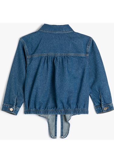 Koton Kot Ceket Önden Bağlamalı Uzun Kollu Pamuklu Orta İndigo 4skg20013ad 4SKG20013ADMID İndigo