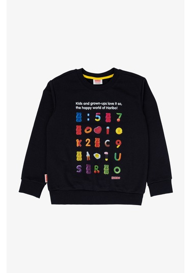 Haribo 302 Unisex Çocuk Siyah Sweat Siyah