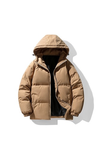 Yeni Kış Erkek Pamuklu Dolgulu Ceket, Kore Tarzı, Kapüşonlu, Kalınlaştırılmış, Sıcak, Modaya Uygun, Pamuklu Dolgulu Ceket, Erkek Giyim Üstü Devetüyü