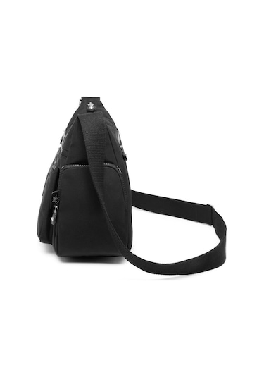 Krinkıl Kumaş Kadın Postacı Çantası Smart Bags 1115 Siyah