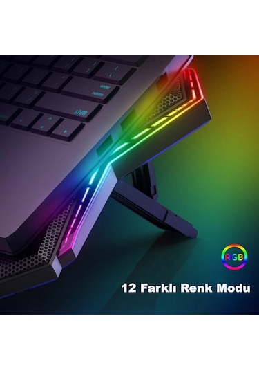 Coolcold Led K40 6 Fanlı 17 İnç Rgb Laptop Notebook Soğutucu Stand