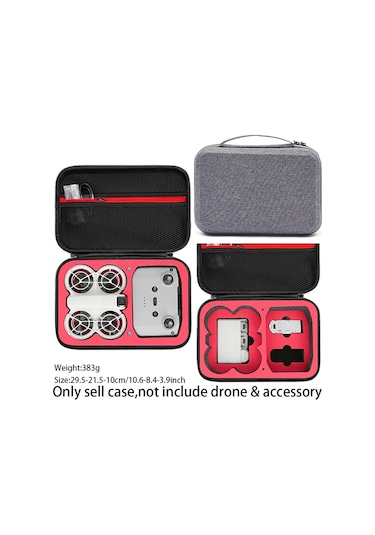 Soulader Djı Neo Taşınabilir Seyahat Çantası Sert Kasa Drone Aksesuarları Saklama Taşıma Çantası Kırmızı İç Tasarım