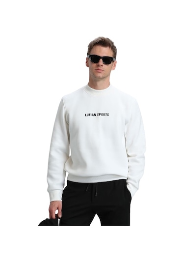 Lufian 112030113100510 Star Erkek Sweatshirt Kırık Beyaz