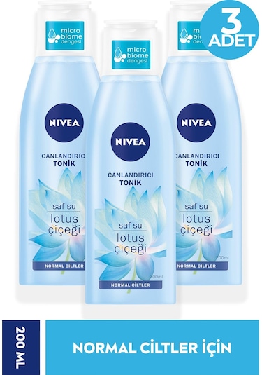 Nivea Tonik Canlandırıcı Normal Ciltler Lotus Çiçeği 200 Ml 3 Adet