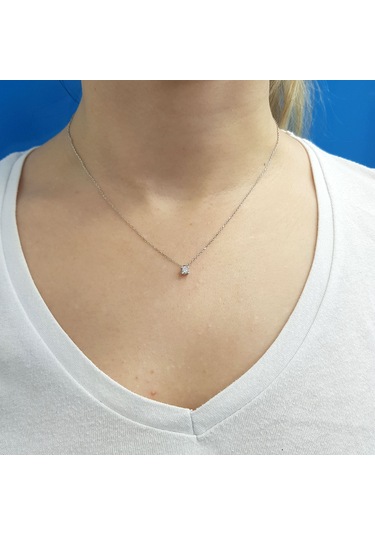 Lova 0,10 Karat Pırlanta Tektaş Kolye - 2040029